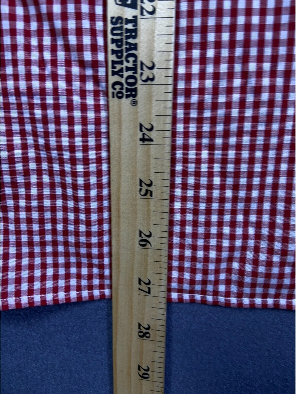 Orvis Red Gingham Check Carefree LS Button Up Size 10 M 21x27 Hiking Outdoors - Picture 5 of 7
